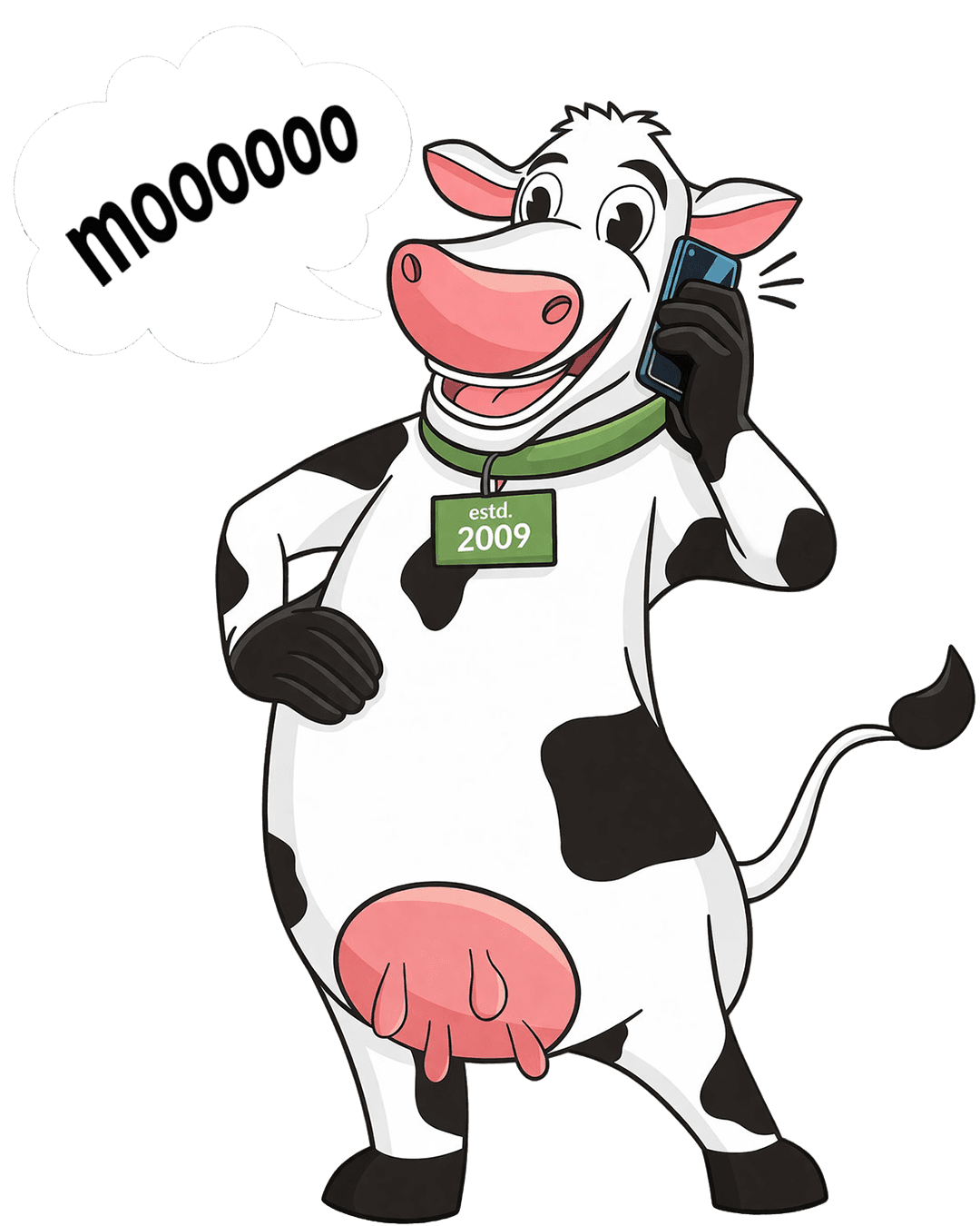 Nutricana mascot talking on the phone