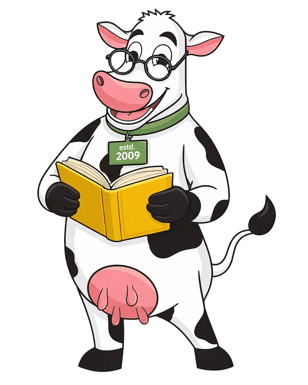 Nutricana mascot reading a book