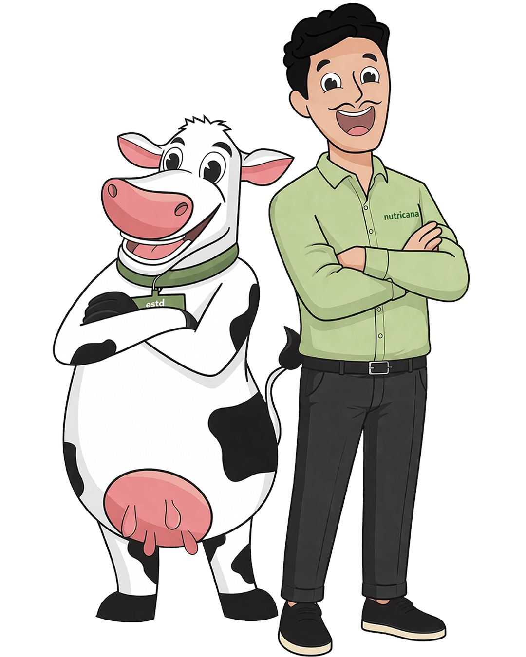 Nutricana mascot with a farmer